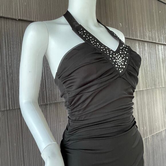 🔥NWT ($78) Trixxi Y2K Halter Diamond Accent Mermaid Dress Prom Evening Party S - Picture 5 of 16